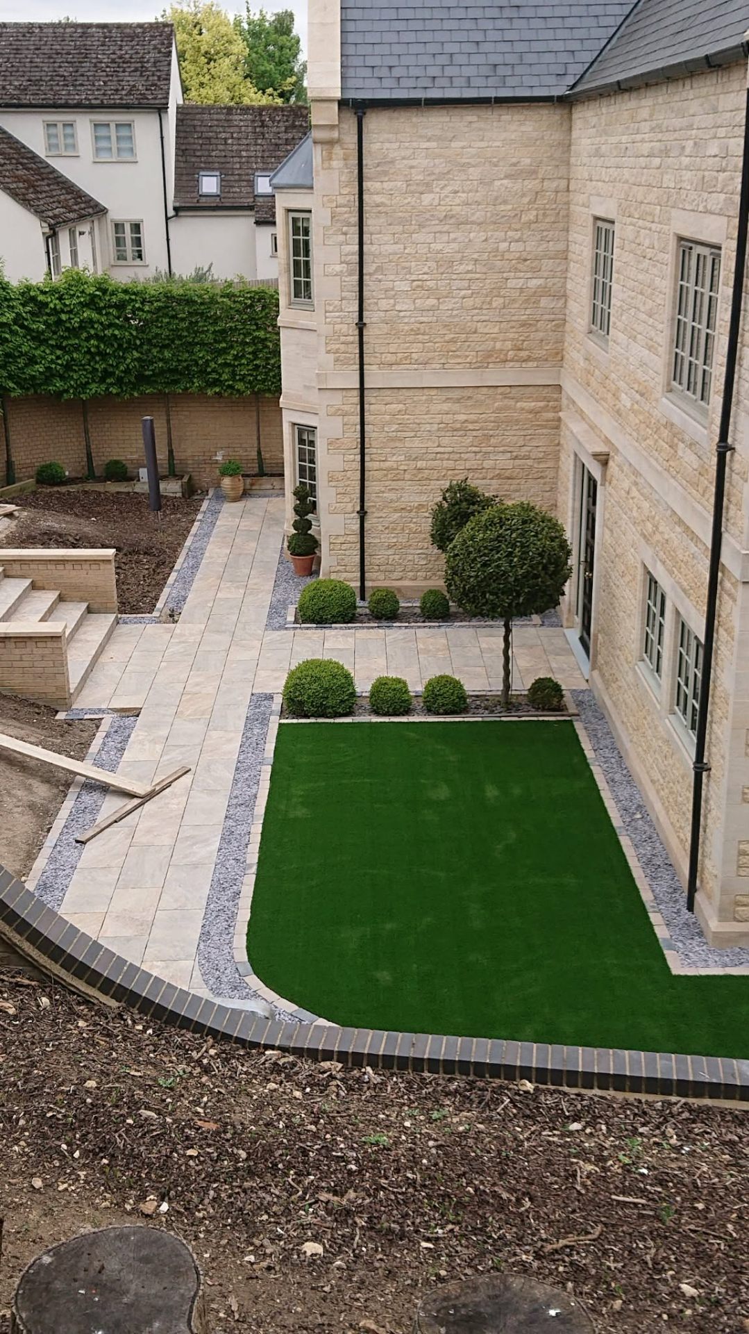 Formal garden landscaping near Boston, Lincolnshire